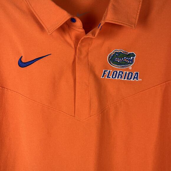 Florida Gators Nike Crable Polo Mens Small Coaches Orange Snap On-Field Dri Fit - Picture 3 of 11